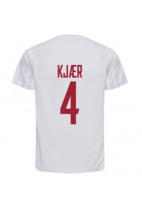 Fotbalové Dres Dánsko Simon Kjaer #4 Venkovní Oblečení MS 2022 Krátký Rukáv